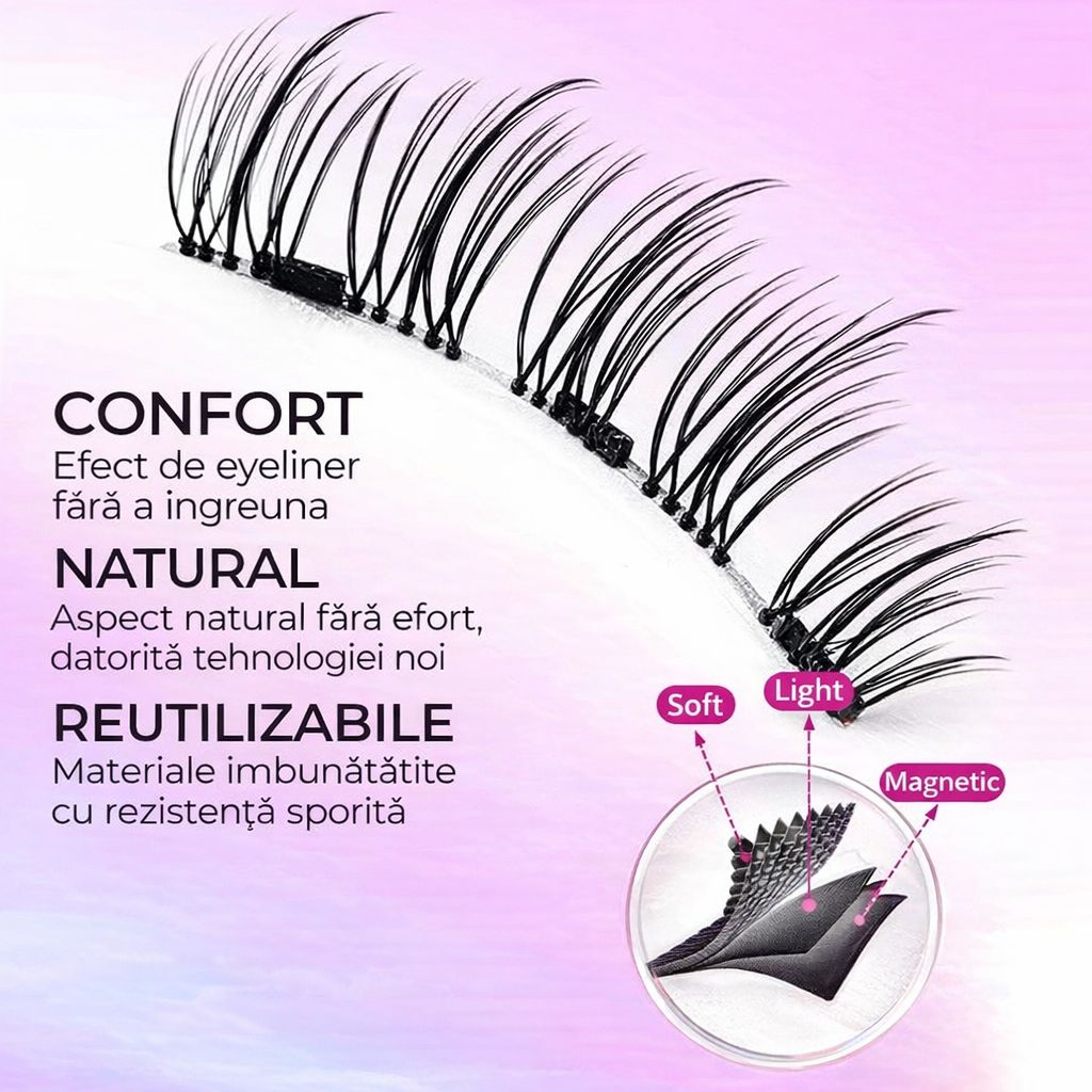 Set gene magnetice EasyLash cu aplicator